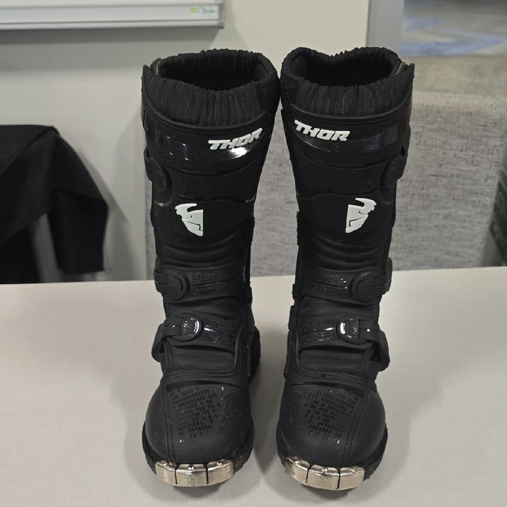 Thor Black Riding Boots with Silver Accents